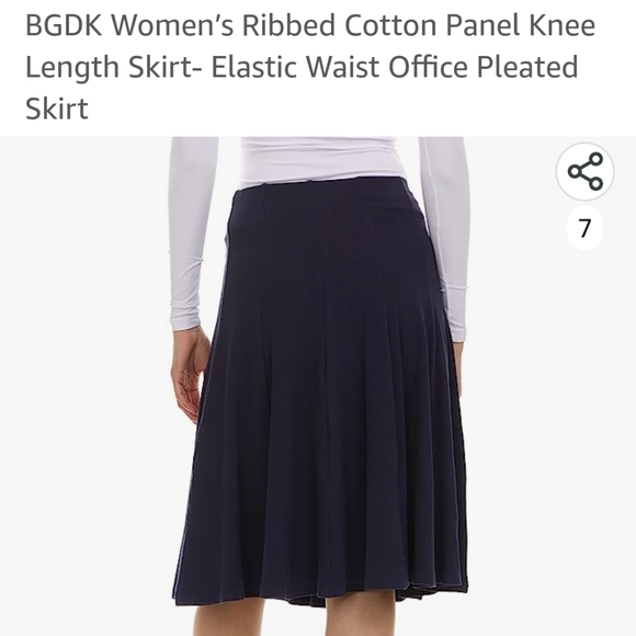 BGDK Dresses & Skirts - BGDK navy ribbed knit pleated drop waist skirt